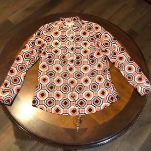 Michael Kors Geometric Popover Top Size 8